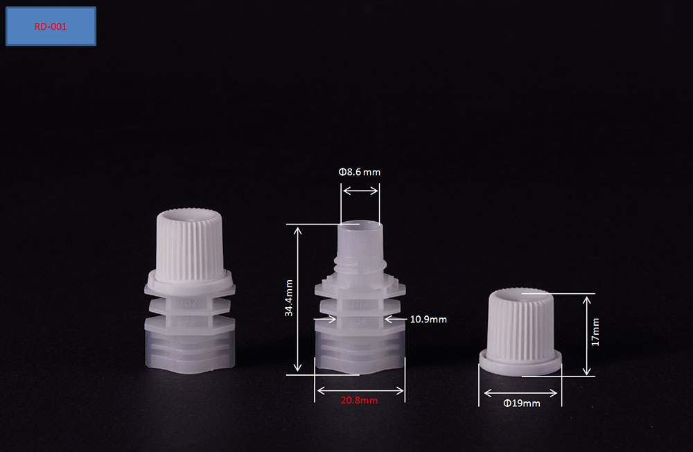 RD-001# 8.6mm Factory Price spout plastic packaging products for soya milk doypack